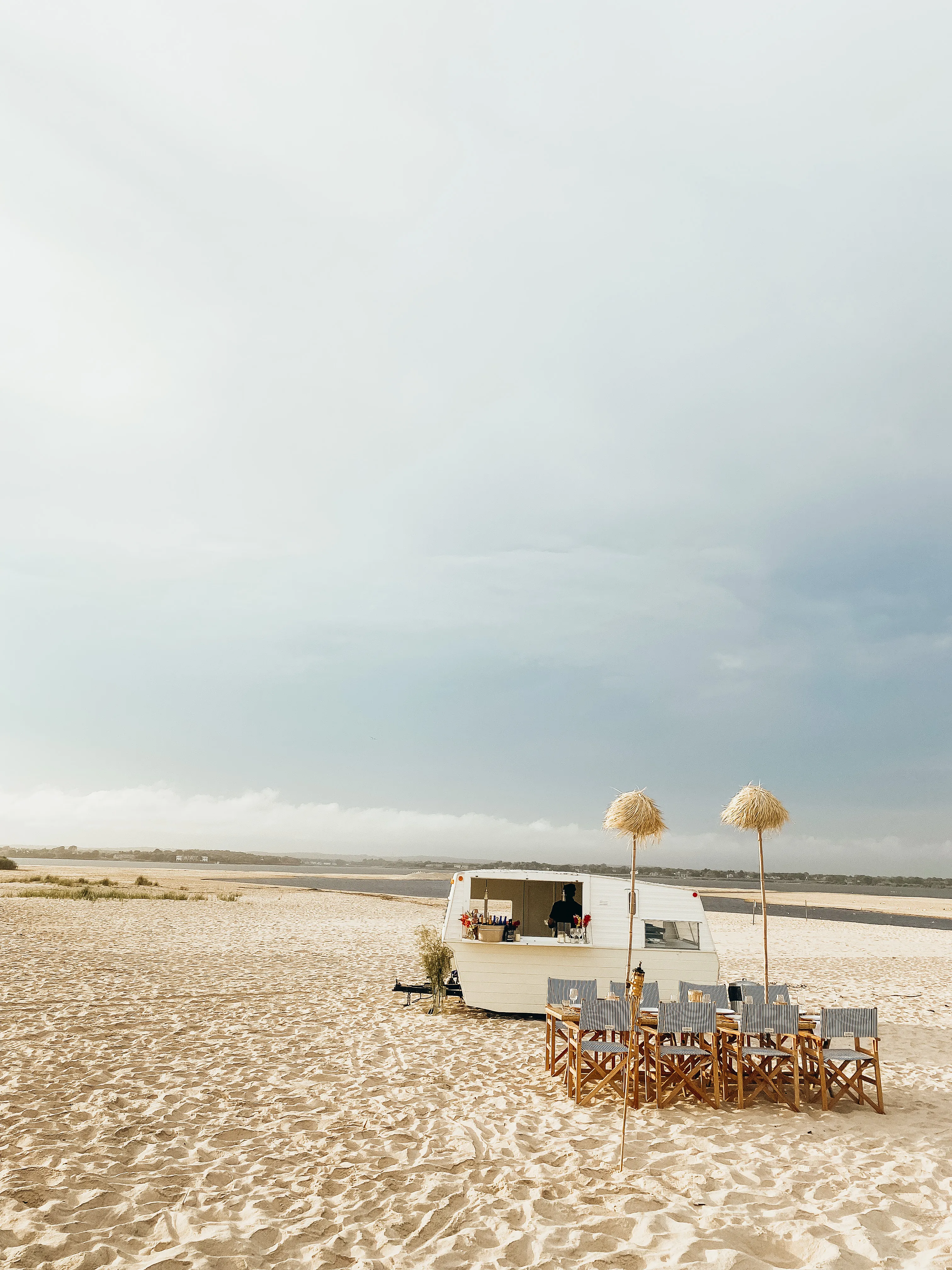 Artisanal canape selection served in miniature vessels